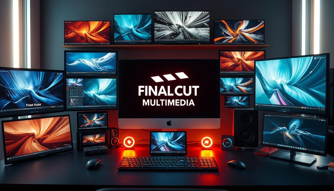 Highly detailed, photorealistic image of a sophisticated array of premium video effects plugins for Premiere Pro, showcased on a professional workstation setup. Prominent display of the brand "FINAL CUT MULTIMEDIA" in the center of the scene. Soft, warm lighting illuminates the various plugin icons and interfaces, creating a visually appealing and informative composition. The plugins are arranged in a visually striking manner, highlighting their diverse capabilities and potential for enhancing video editing workflows. The overall atmosphere conveys a sense of creativity, productivity, and the power of leveraging advanced video effects to elevate digital content. Highly detailed, photorealistic image of a sophisticated array of premium video effects plugins for Premiere Pro, showcased on a professional workstation setup. Prominent display of the brand "FINAL CUT MULTIMEDIA" in the center of the scene. Soft, warm lighting illuminates the various plugin icons and interfaces, creating a visually appealing and informative composition. The plugins are arranged in a visually striking manner, highlighting their diverse capabilities and potential for enhancing video editing workflows. The overall atmosphere conveys a sense of creativity, productivity, and the power of leveraging advanced video effects to elevate digital content.