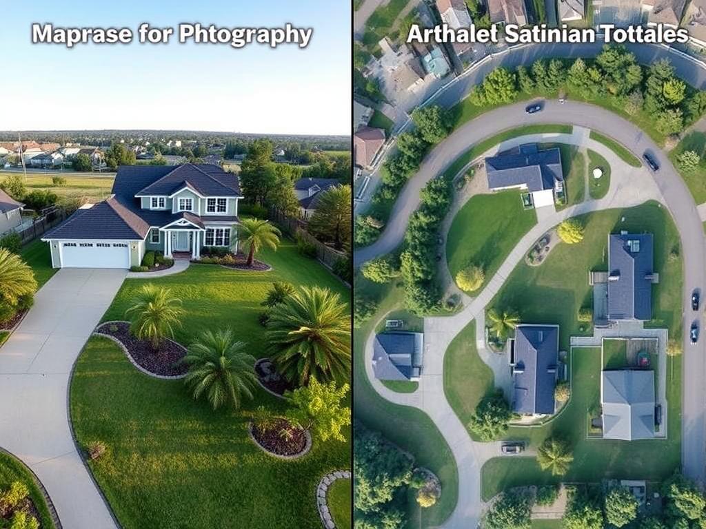 Before and after comparison of property marketing with complementary drone service Before and after comparison of property marketing with complementary drone service