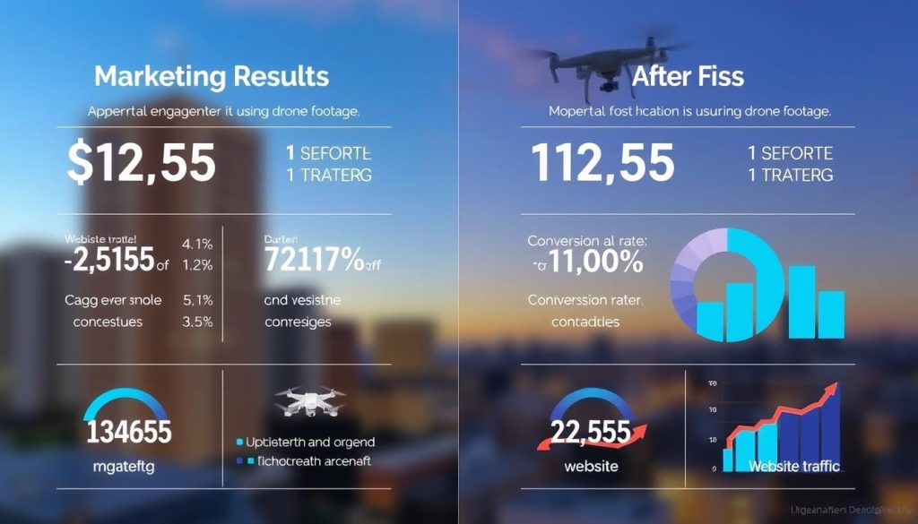 Before and after marketing results using complementary drone service Before and after marketing results using complementary drone service