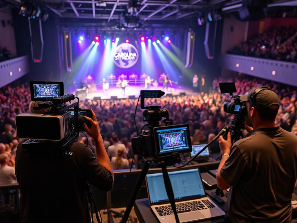 Carolina Stream Team live streaming a concert in Charlotte Carolina Stream Team live streaming a concert in Charlotte
