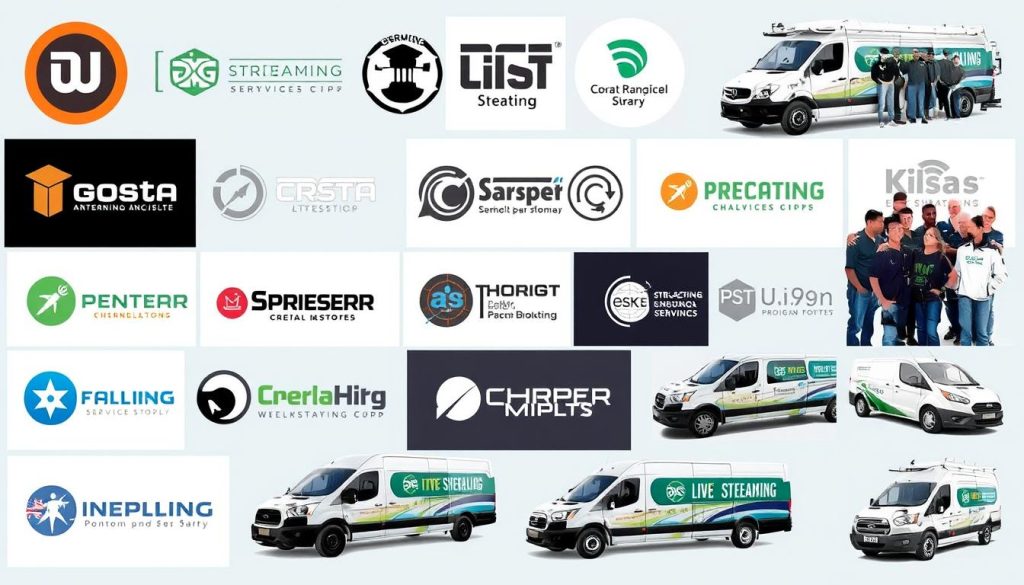 Collage of top live streaming service providers in Charlotte NC