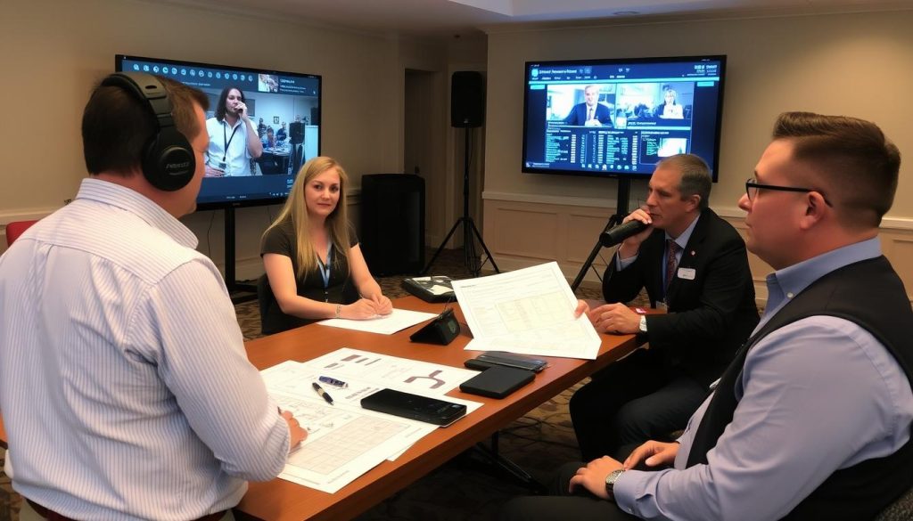 Event planning meeting for live streaming in Charlotte