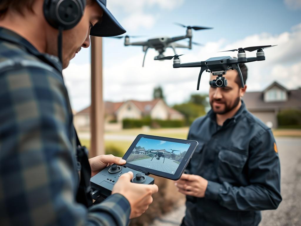 Professional drone shoot in progress for complementary service Professional drone shoot in progress for complementary service