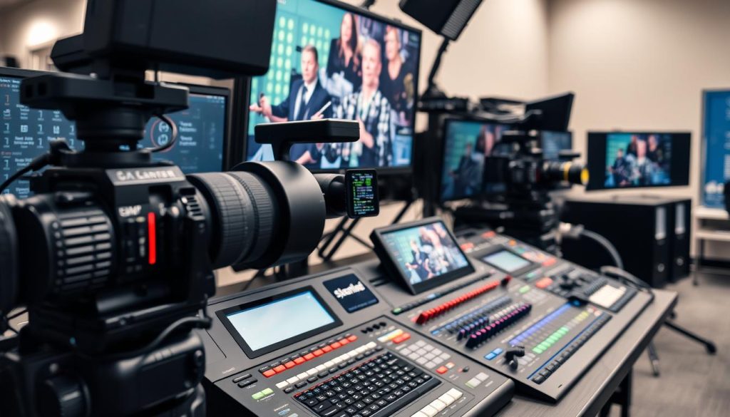 Professional live streaming equipment used by Charlotte service providers